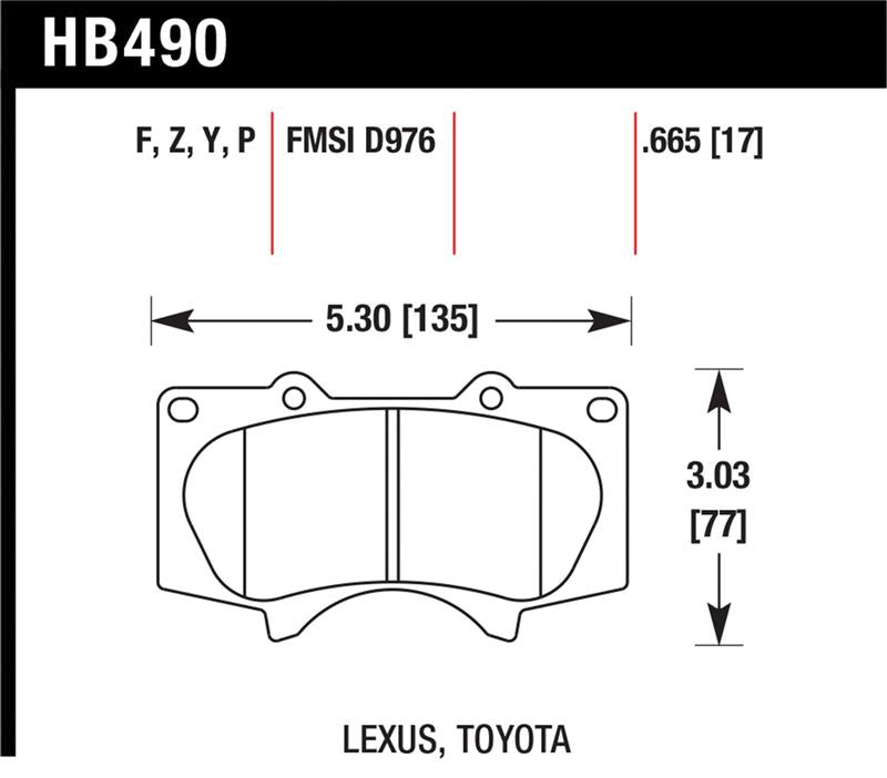 Hawk Performance HB490B.665 HPS 5.0 Street Brake Pads