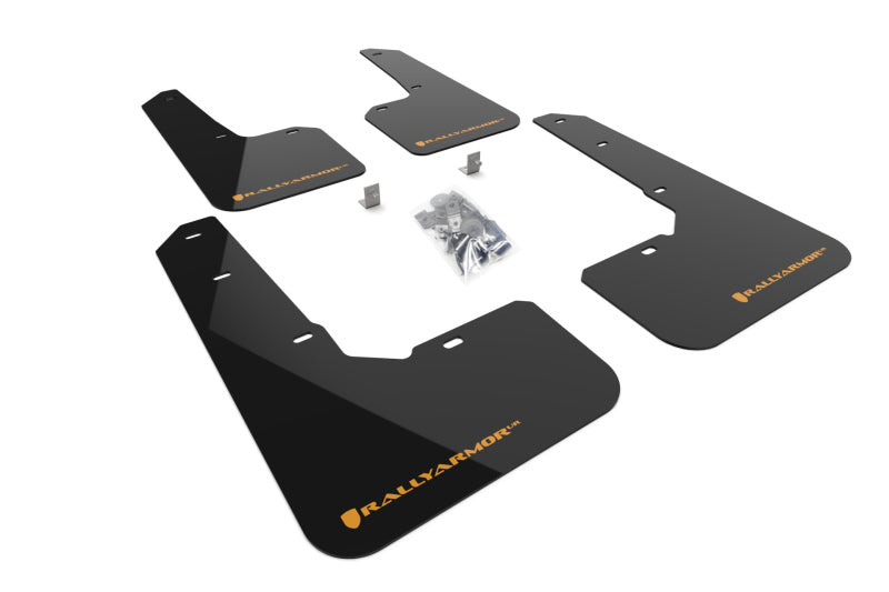 Rally Armor UR Mud Flaps - 2022-2025 Subaru Outback - Black/Orange Logo - #MF76-UR-BLK/WOR