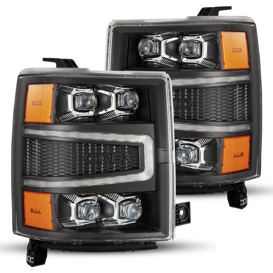 AlphaRex 880239 2004-2015 Chevrolet 1500 HD NOVA-Series LED Projector Headlights Black with Activation Light/Sequential Signal & Switchback DRL