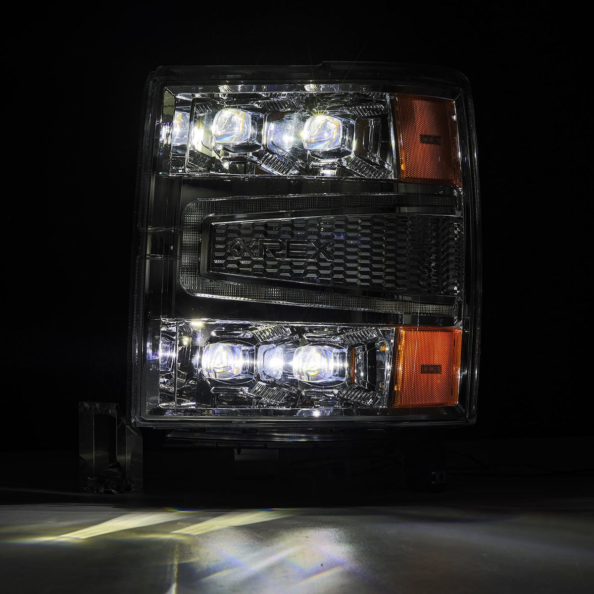 AlphaRex 880240 04-15 Chevrolet 1500 HD NOVA-Series LED Projector Headlights Chrome with Activation Light/Sequential Signal & Switchback DRL
