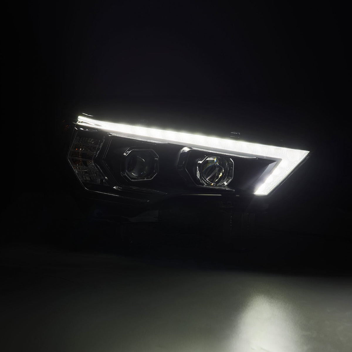 AlphaRex 880814 14-22 Toyota 4Runner PRO-Series Projector Headlights Black with Sequential Signal + DRL