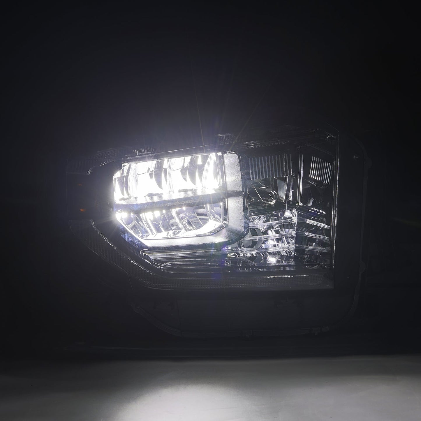 AlphaRex 880830 14-21 Toyota Tundra MK II LUXX Series Crystal Headlights Alpha Black