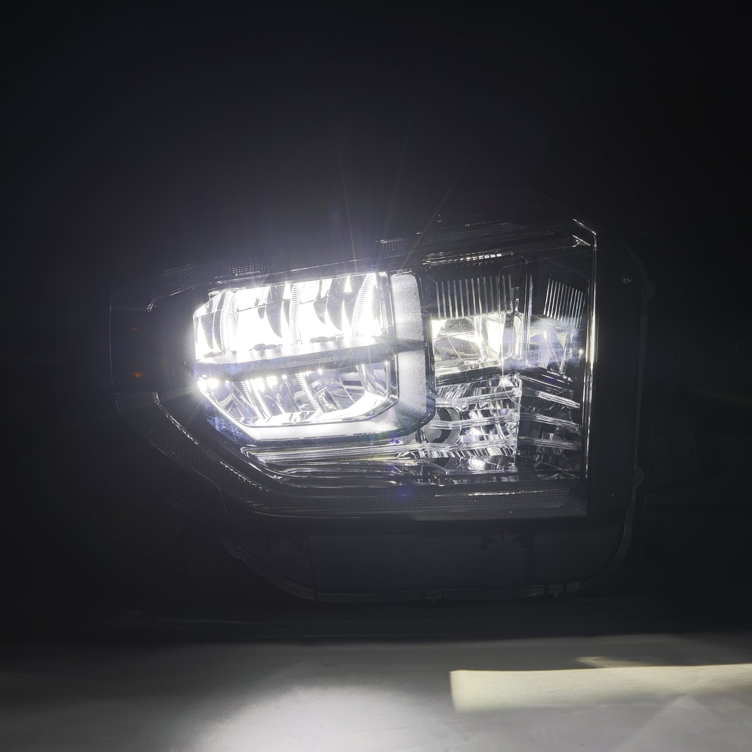 AlphaRex 880830 14-21 Toyota Tundra MK II LUXX Series Crystal Headlights Alpha Black