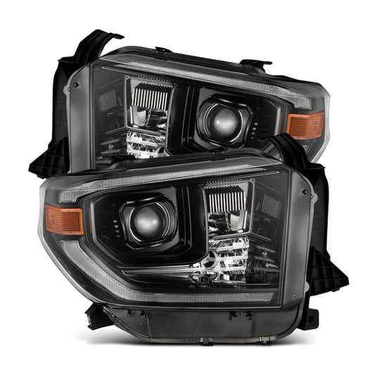 AlphaRex 880836 2014-2021 Toyota Tundra LUXX-Series LED Projector Headlights Alpha-Black with Activation Light & Sequential Signal + DRL