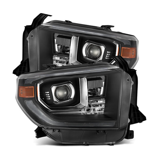 AlphaRex 880835 2014-2021 Toyota Tundra LUXX-Series LED Projector Headlights Black with Activation Light & Sequential Signal + DRL