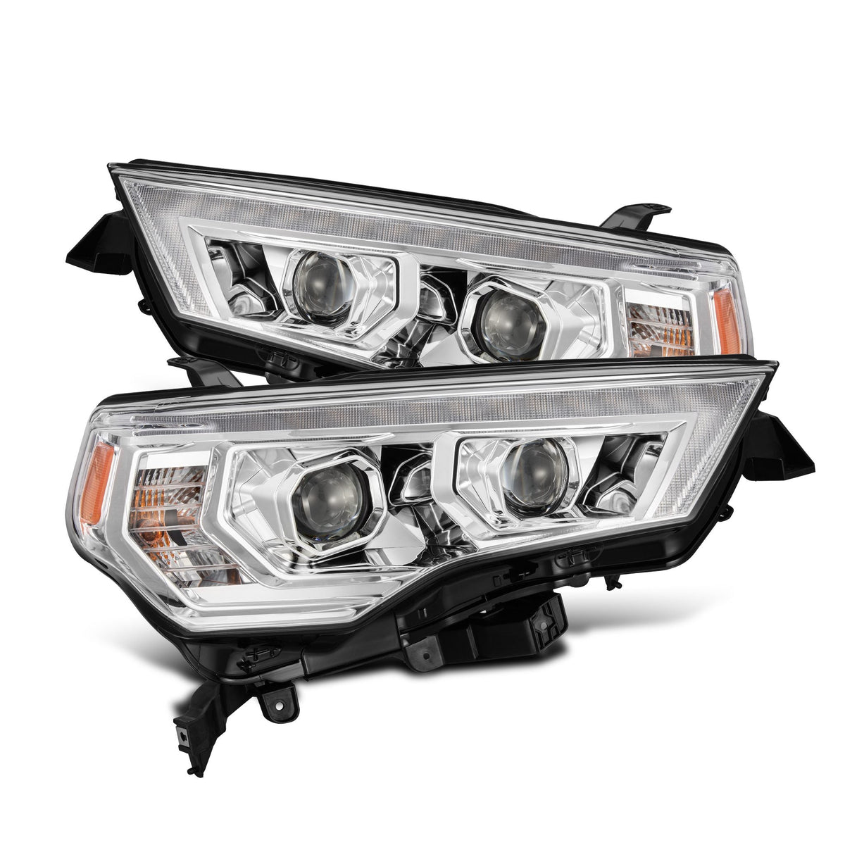 AlphaRex 880812 14-22 Toyota 4Runner LUXX-Series LED Projector Headlights Chrome with Activation Light & Sequential Signal + DRL