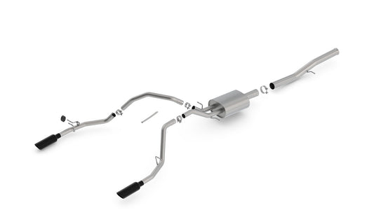 Borla 140571BC Cat-Back Exhaust System S-Type with Black Chrome Tips for 2014-2018 Chevrolet Silverado 1500 / GMC Sierra 1500 (6.2L V8)