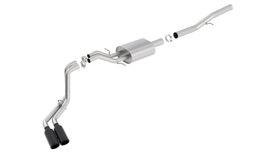 Borla 140576BC Cat-Back Exhaust System S-Type with Black Chrome Tips for 2014-2018 Chevrolet Silverado 1500 / GMC Sierra 1500