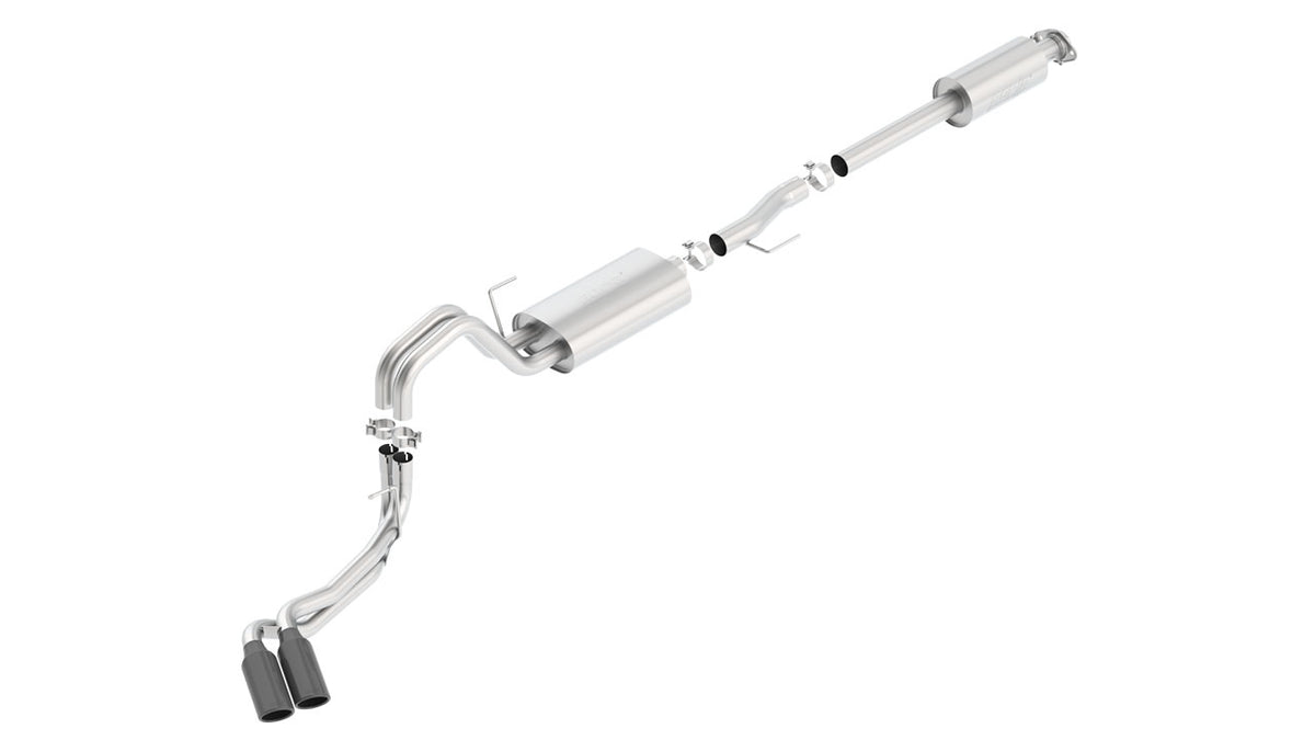 Borla 140617BC Cat-Back Exhaust System Touring with Black Chrome Tips for 2015-2020 Ford F-150 (2.7L/3.5L V6)