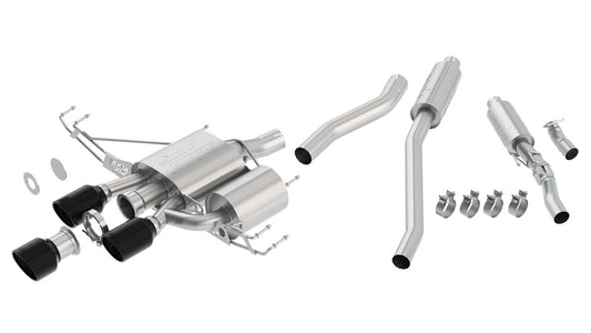 Borla 140738CB Cat-Back Exhaust System ATAK with Black Coated Tips for 2017-2021 Honda Civic Type R