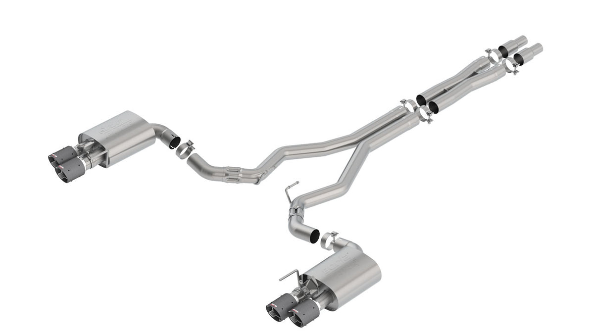 Borla 140743CF Cat-Back Exhaust System ATAK with Carbon Fiber Tips for 2018-2023 Ford Mustang GT (5.0L)
