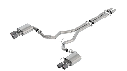 Borla 140743CF Cat-Back Exhaust System ATAK with Carbon Fiber Tips for 2018-2023 Ford Mustang GT (5.0L)