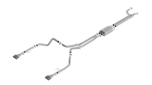 Borla 140779CF Cat-Back Exhaust System S-Type with Carbon Fiber Tips for 2019-2023 Chevrolet Silverado 1500 / GMC Sierra 1500