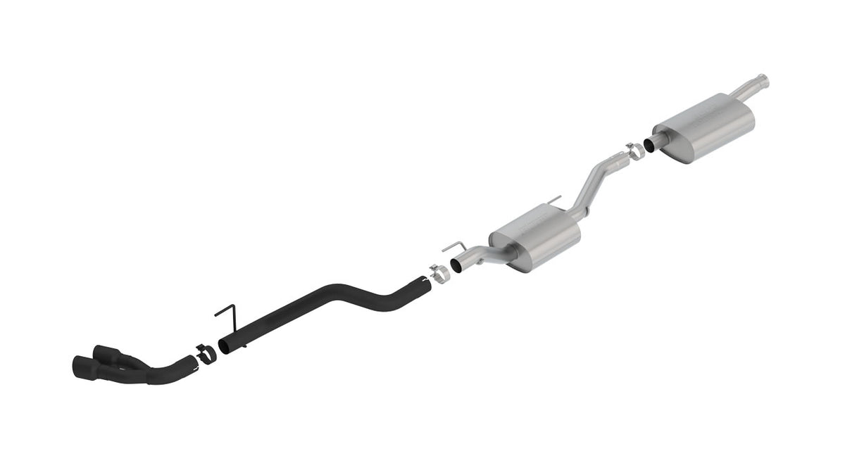 Borla 140811CB Cat-Back Exhaust System Touring with Black Coated Tips for 2020-2026 Jeep Gladiator (3.6L V6)