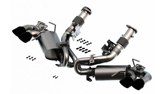 Borla 140838BC 2020-2026 Corvette Stingray C8 Cat-Back Exhaust System S-Type - Black Chrome Tips