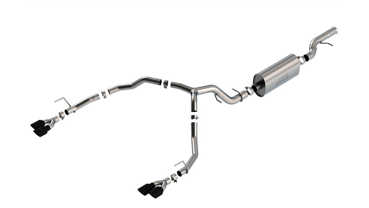 Borla 140858BC Cat-Back Exhaust System Touring with Black Chrome Tips for 2021-2026 Chevrolet Tahoe (Premier, High Country, Z71, RST) / GMC Yukon (Premier, High Country, Z71, RST) (6.2L V8)