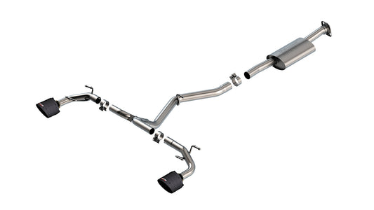 Borla 140909CFBA Cat-Back Exhaust System S-Type with Carbon Fiber Tips for 2022-2026 Subaru BRZ / Toyota GR86 (2.4L)