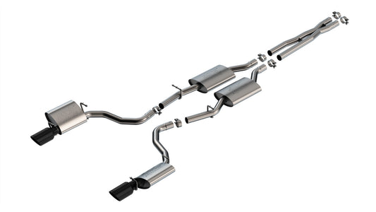 Borla 140918BC Cat-Back Exhaust System ATAK with Black Chrome Tips for 2019-2023 Dodge Charger GT (3.6L V6)