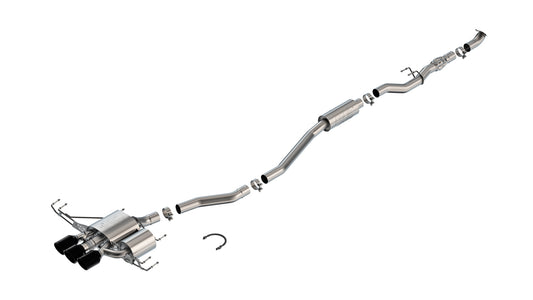 Borla 140927CB Cat-Back Exhaust System ATAK with Black Coated Tips for 2023-2025 Honda Civic Type R