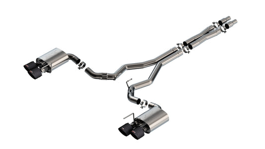 Borla 140965CFBA Cat-Back Exhaust System ATAK with Carbon Fiber Tips for 2024-2026 Ford Mustang Dark Horse (5.0L V8, with Active Exhaust)