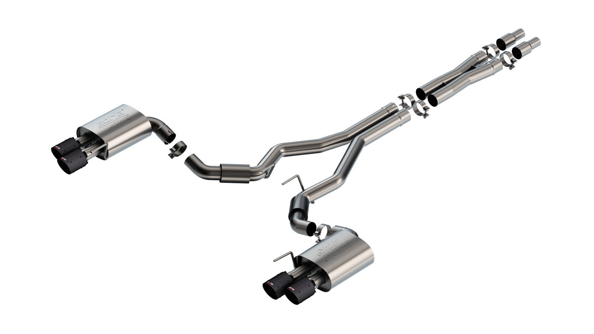 Borla 140970CFBA Cat-Back Exhaust System ATAK with Carbon Fiber Tips for 2024-2026 Ford Mustang GT (5.0L V8, without Active Exhaust)