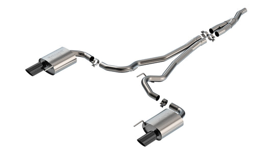 Borla 140979BC Cat-Back Exhaust System S-Type with Black Chrome Tips for 2024-2026 Ford Mustang EcoBoost (2.3L, without Active Exhaust)