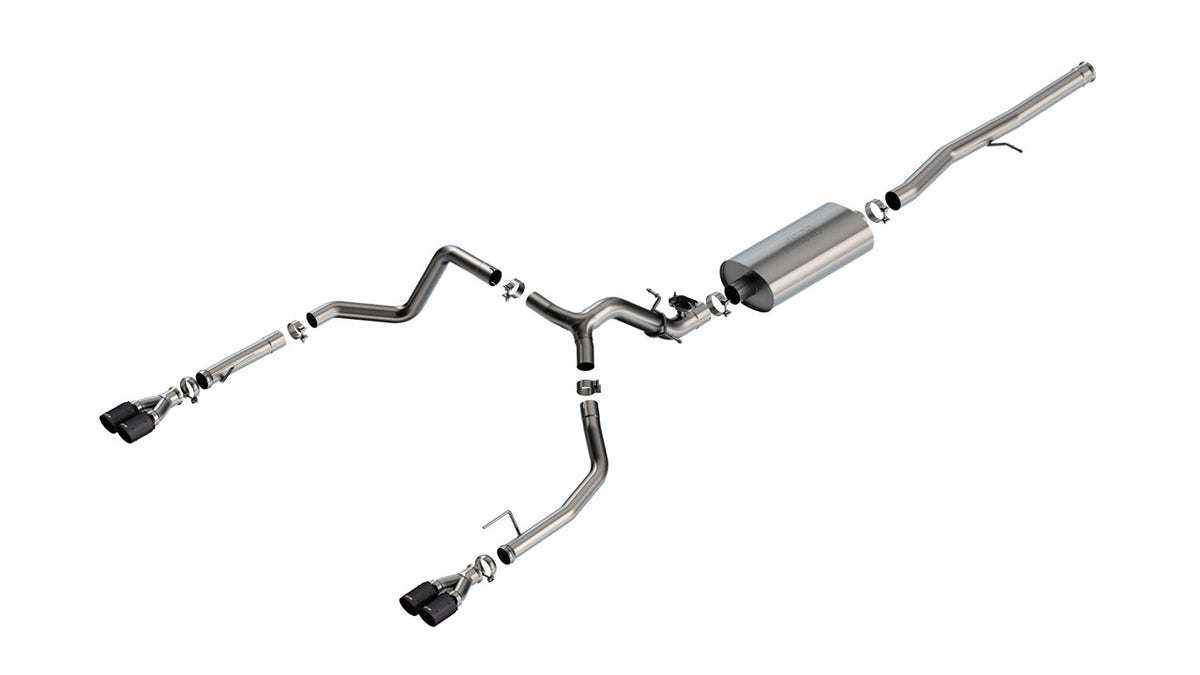 Borla 140991CFBA Cat-Back Exhaust System Touring with Carbon Fiber Tips for 2024-2026 Chevrolet Silverado 1500 / GMC Sierra 1500 (6.2L V8)