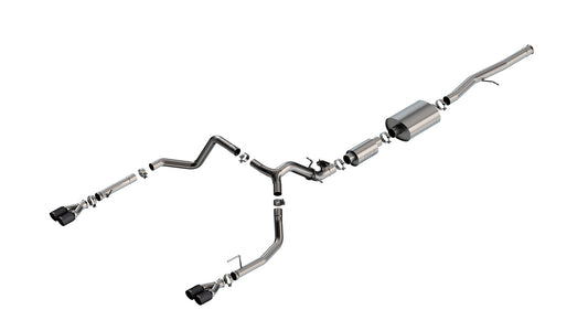 Borla 140994CFBA Cat-Back Exhaust System S-Type with Carbon Fiber Tips for 2024-2026 Chevrolet Silverado 1500 / GMC Sierra 1500 (6.2L V8)