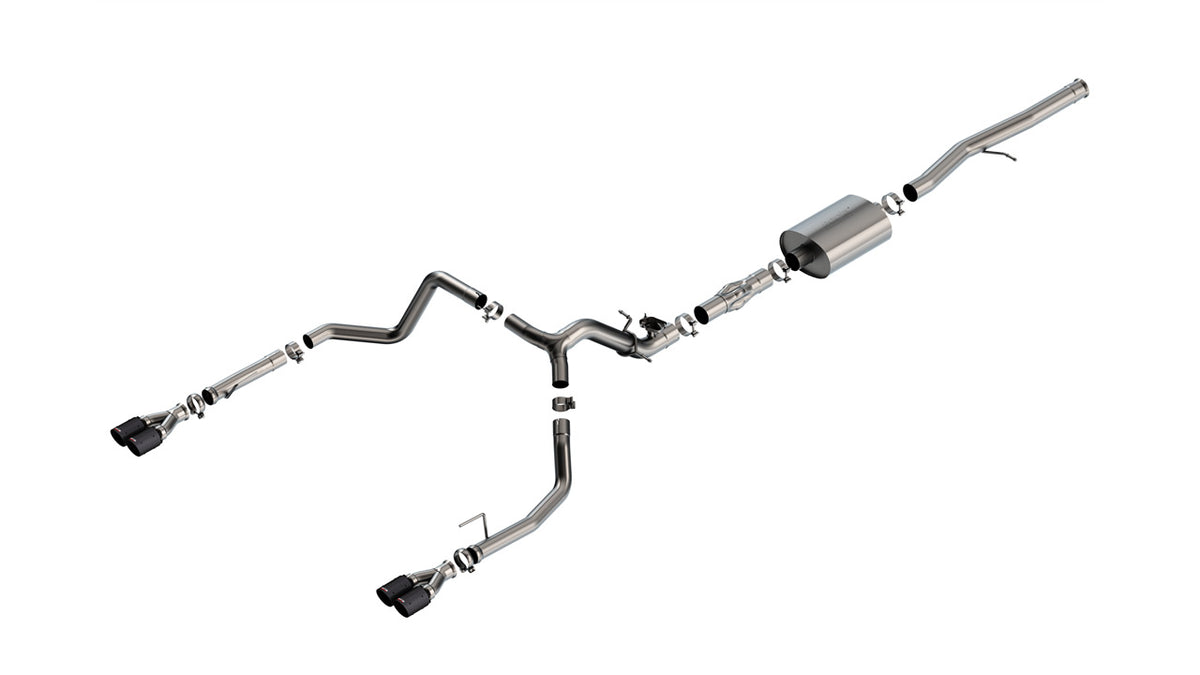 Borla 140997CFBA Cat-Back Exhaust System ATAK with Carbon Fiber Tips for 2024-2026 Chevrolet Silverado 1500 / GMC Sierra 1500 (6.2L V8)
