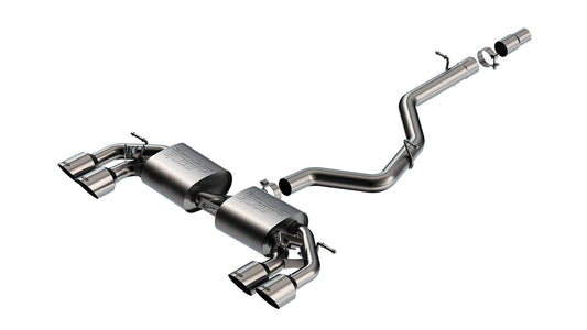 Borla 141029SB Cat-Back Exhaust System S-Type with Brushed Stainless Tips for 2022-2026 Volkswagen Golf R