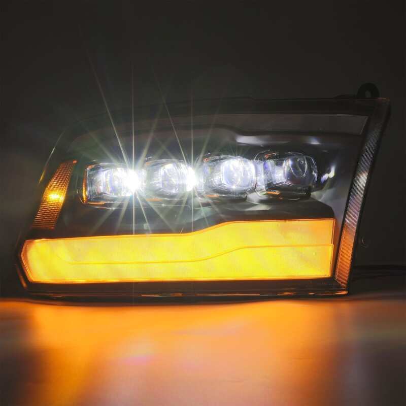 AlphaRex 880541 09-18 Dodge Ram 1500 HD NOVA LED Projector Headlights Plank Style Design Alpha Black w/DRL