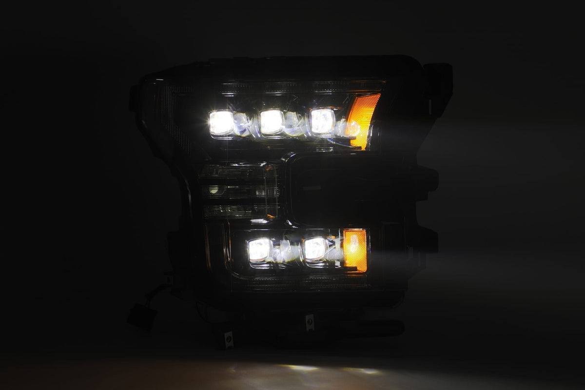 AlphaRex 880151 17-20 Ford Raptor NOVA LED Projector Headlights Plank Style Chrome with Activation Light Sequential Signal