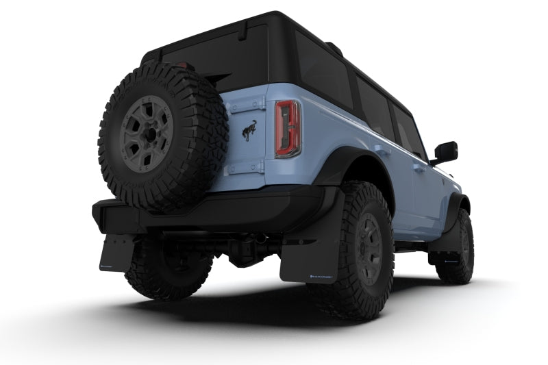 Rally Armor Mud Flaps - 2021-2025 Ford Bronco - RAL Hybrid Blk Flap/Red - #MF85-NO-ST-RD