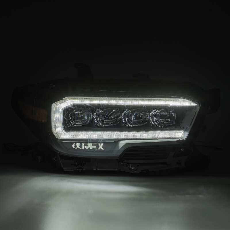 AlphaRex 880707 16-20 Toyota Tacoma NOVA LED Projector Headlights Plank Style Black w/Activation Light