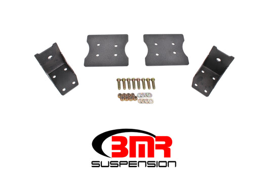 BMR 1979-2004 Fox Mustang Lower Torque Box Reinforcement Plates - Black Hammertone