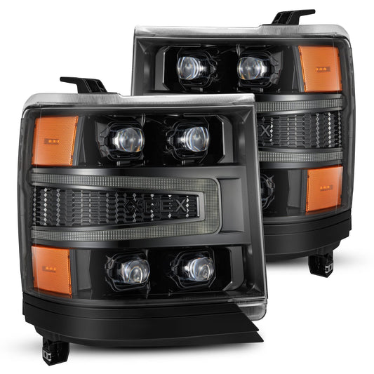 AlphaRex 880236 2016-2018 Chevrolet 1500 HD NOVA-Series LED Projector Headlghts Alpha BK Atv Light/Sequential Signal & DRL(Req 810023)