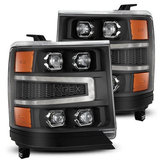 AlphaRex 880237 2016-2018 Chevrolet 1500 HD NOVA-Series LED Projector Headlights BK with Activation Light/Sequential Signal & DRL (Req 810023)