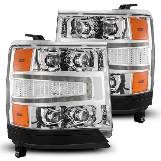 AlphaRex 880238 2016-2018 Chevrolet 1500 HD NOVA-Series LED Projector Headlights Chrome with Activation Light/Sequential Signal & DRL(Req 810023)