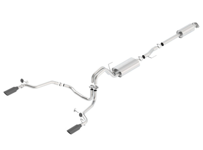 Borla 140614BC Cat-Back Exhaust System Touring with Black Chrome Tips for 2015-2020 Ford F-150 (2.7L/3.5L EcoBoost V6 or 5.0L V8)
