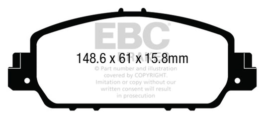 EBC 13+ Honda Accord Coupe 2.4 EX Yellowstuff Front Brake Pads DP43014R
