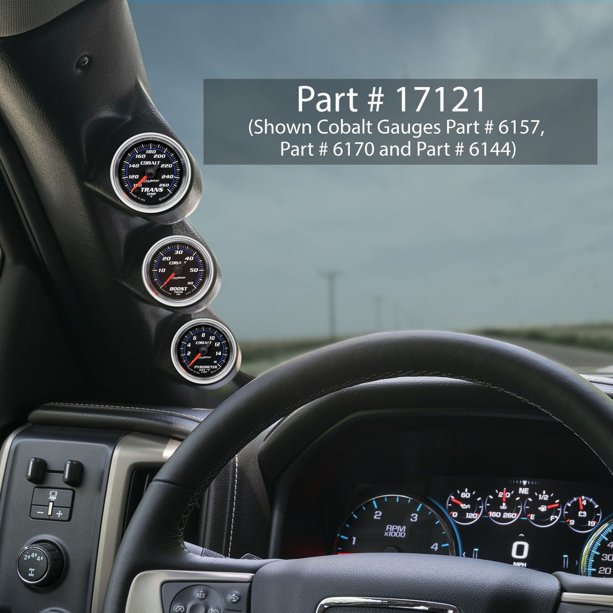 AutoMeter 17121 2-1/16in Triple A-Pillar Pod for 2014-2015 Chevrolet Silverado / GMC Sierra