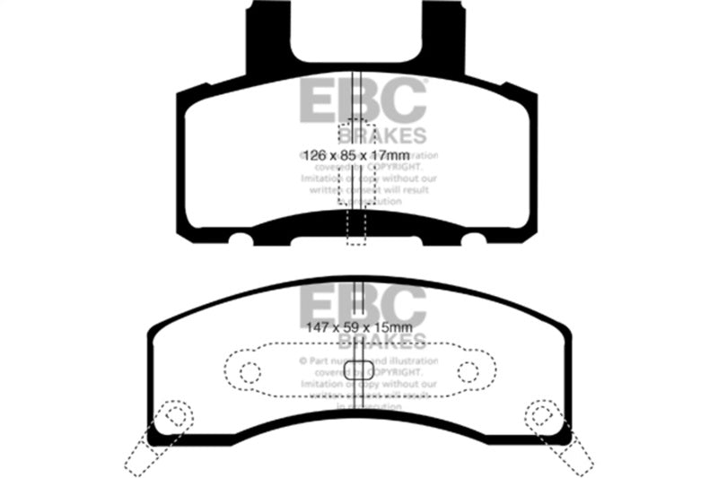 EBC 90-93 Chevrolet C20 8600 LB Yellowstuff Front Brake Pads DP41274R