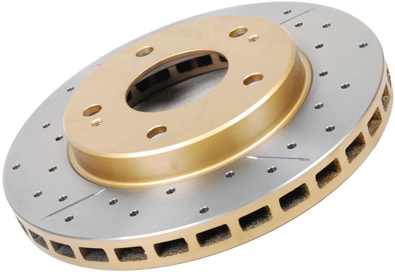DBA 07-17 Jeep Wrangler Front Drilled & Slotted Street Series X-Gold Rotor