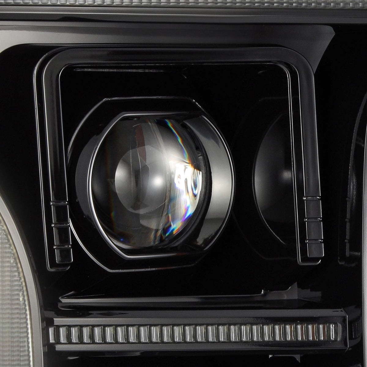 AlphaRex 880253 18-20 Ford F150 PRO-Series Headlight Alpha Black with Sequential Signal & DRL