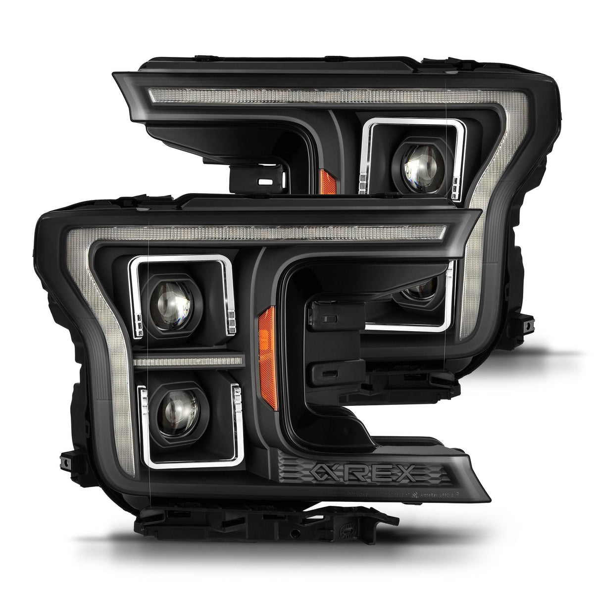 AlphaRex 880252 18-21 Ford F150 PRO-Series Projector Headlights - Black with DRL & Sequential Signal