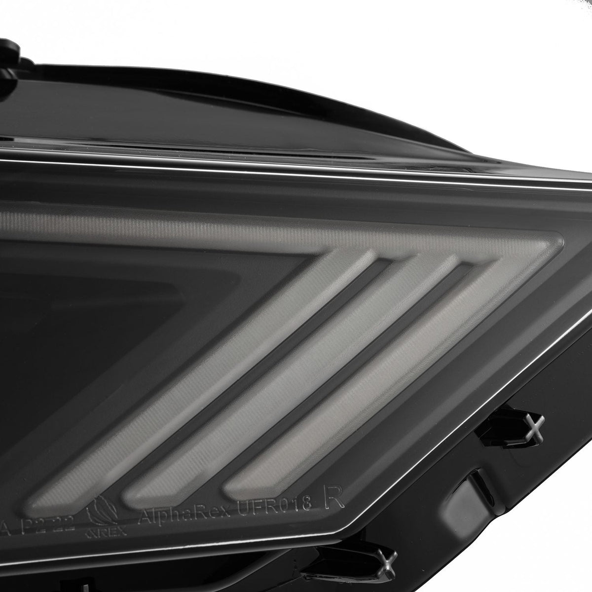 AlphaRex 880258 18-22 Ford Mustang NOVA-Series LED Projector Headlights Black