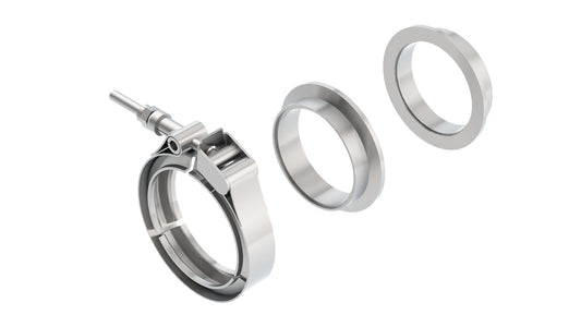 Borla 18008 V-Band Clamp 2.5 in Stainless Steel 3-Piece with Male and Female Flanges