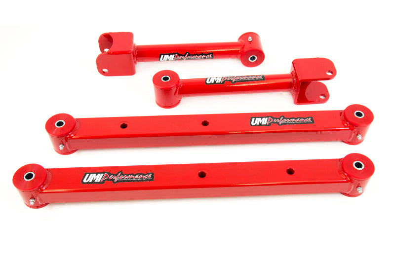 UMI Performance 402418-R Rear Control Arms Boxed Lowers Red for 1964-1967 A-Body