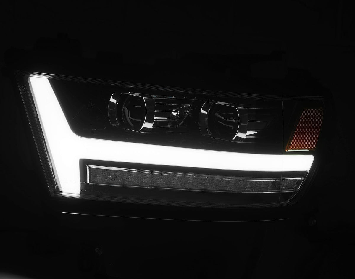 AlphaRex 880543 19-20 Dodge Ram 1500 LUXX LED Projector Headlights Plank Style Black with Activation Light/Sequential Signal/DRL