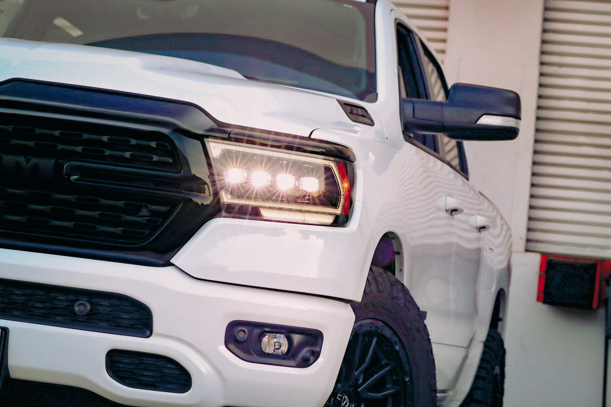 AlphaRex 880578 19-23 Dodge Ram 1500 (No Classic/Ltd/TRX) NOVA-Series Projector Headlights Black (Req. Converter)